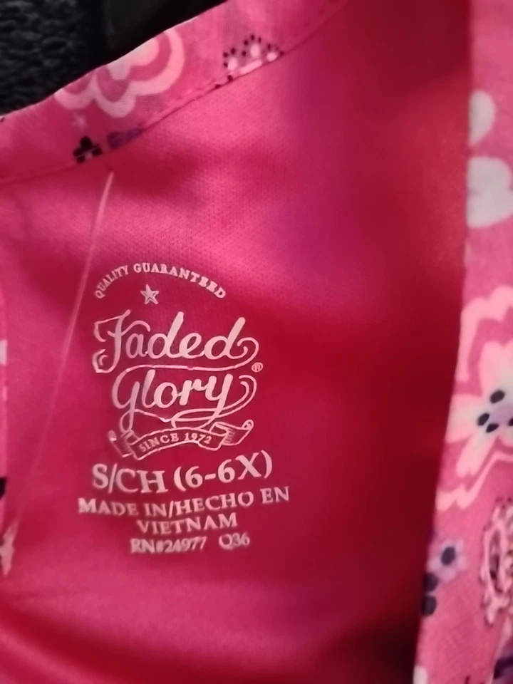 Faded Glory девочек розовый платье без рукавов с цветами, размер 6-6 x - Изображение 3 из 3