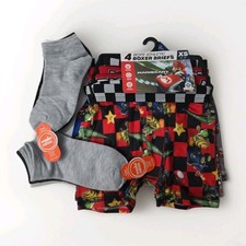 Mario Kart Boys 4pk Boxer Briefs Small 4/5  2x3pk Wonder Nation No Show Socks M