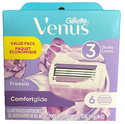 Gillette Venus Freesia Comfortglide 6-Pack Razor Blade Refill Cartridges Triple