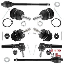 8pcs Front Suspension Kit Inner Outer Tie Rod Ends Upper Lower Ball Joints For