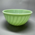 Vintage Fire King JADEITE Green Swirl 8" Mixing Bowl - MINTY