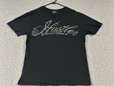 Hustler Hardcore Since 74 Shirt Large Black Distressed