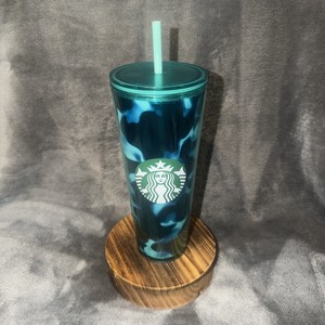 Starbucks 24oz Reusable Tumbler Green DIY Decorate Your Own Cup with Lid EVU 