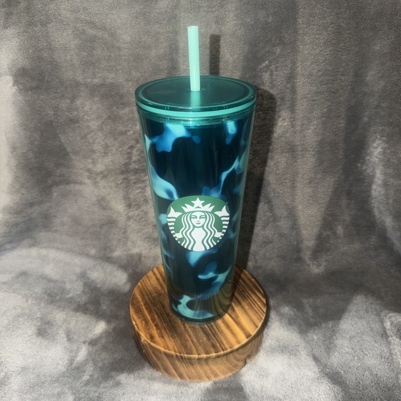 Starbucks 24oz Reusable Tumbler Green DIY Decorate Your Own Cup with Lid EVU 