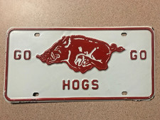 Vintage 1960s Go Hogs Go University of Arkansas Football License Plate