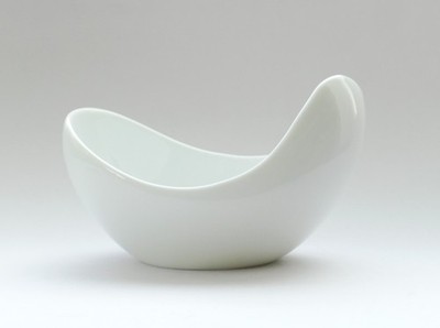 Rosenthal Porzellan weiße Schale biomorphe Form Design Hans Stangl 50er Jahre