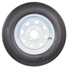 Trailer Tire On White Rim 530-12 5.30-12 5.30 x 12 Load Range C 4 Lug 12 x 4 ...