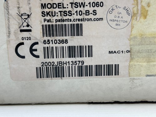 Crestron TSW-1060 Sku: TSS-10-B-S Touch Screen 6510368 - Bild 14 von 14