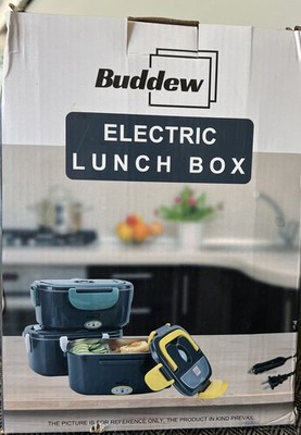 Buddew Electric Heated Lunch Box for Adults - 80W Fast Heating, 1.5L Food-Grade