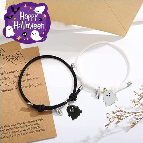 Ghost Magnetic Bracelets for Couples Him and Her Bracelets Magnet Bracelet Long - Foto 5 di 7
