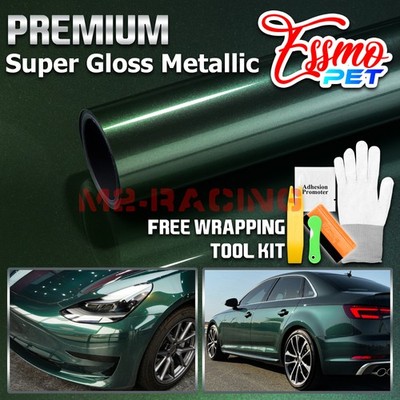 ESSMO PET Super Gloss Metallic Gotland Green Car Auto Vinyl Wrap Film Like Paint