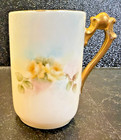 Antique Hand Painted Porcelain Demitasse Cup & Saucer Roses Gold Gilt — photo 4