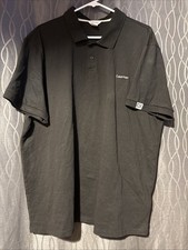 Calvin Klein Men's Short Sleeve 100 Cotton Polo Shirt Black 2xl
