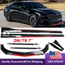 Front Bumper Lip Splitter Spoiler Glossy Black Red Body Kit For Cadillac CTS ATS