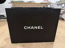 100% Authentic CHANEL Black Paper Gift Shopping Empty Bag 17" x 13" x 6"