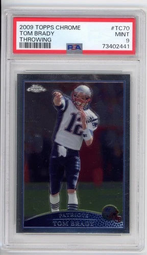 2009 Topps Chrome #TC70 Tom Brady Throwing New England Patriots PSA 9 MINT