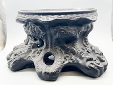 VINTAGE CHAPEL'S OLD POTTERY ENGLAND CERAMIC TREE STUMP JARDINIERE POT STAND