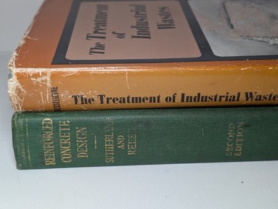 Vintage Engineering Textbook Lot Reinforced Concrete Design Industrial Wastes