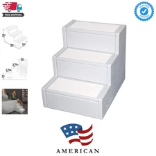 Pet Step III Lightweight Stairs for Small Dogs & Cats, Up to 50 lbs, No Tools