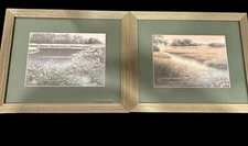 Nancy Ricker Rhett water color  framed Green  matted signed print 9x11