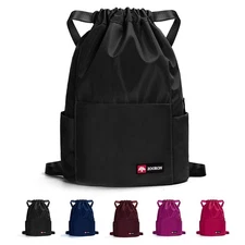 Drawstring Gym Backpack Waterproof Sport Sack Mini Travel Daypack Bag Unisex