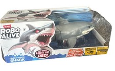 Robo Alive Great White Shark Toy Figure Water Activated With Light Up Eyes