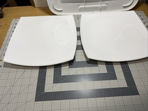 Set Of 2 Arc France Square Plates White Dinner 10 1/2" Plates