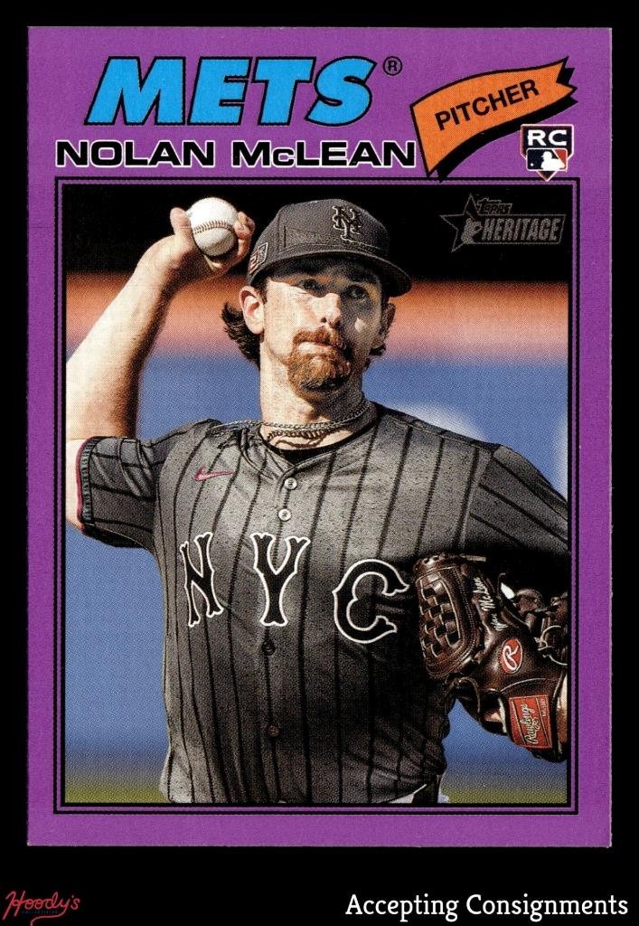 2026 Topps Heritage Light Purple Border #150 Nolan McLean RC ROOKIE METS