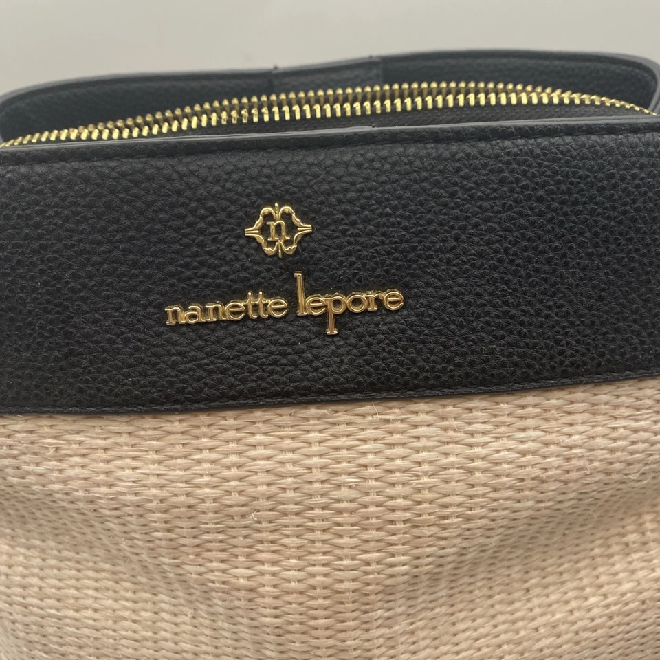 Nanette Lepore Triple Section Cream & Black Crossbody Bucket Bag & Wallet NWT - Image 3 of 4