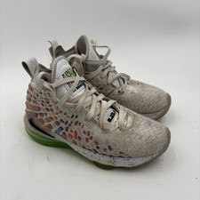 Nike LeBron 17 GS Air Command Force White Black Multi-Color Size 4Y BQ5594 100