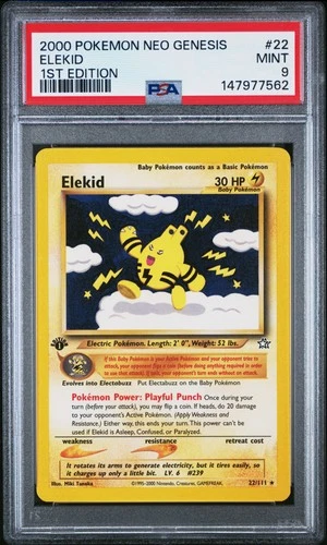 2000 POKEMON NEO GENESIS 1ST EDITION #22 ELEKID PSA 9