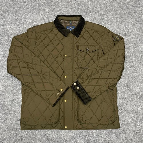 Polo Ralph Lauren Jacket Men XL Dark Brown The Beaton Quilted Corduroy PrimaLoft
