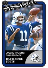 ACEO DAVID HUMM BALTIMORE COLTS CUSTOM HAND MADE ART CARD