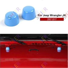 For Jeep Wrangler JK 2007-2017 Bright Blue Engine Hood Rubber Head Cover Trim 2X