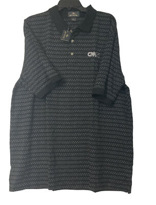 CNN Tv Polo Shirt Embroidered Mens Black XL Antigua 25th Anniversary Edition