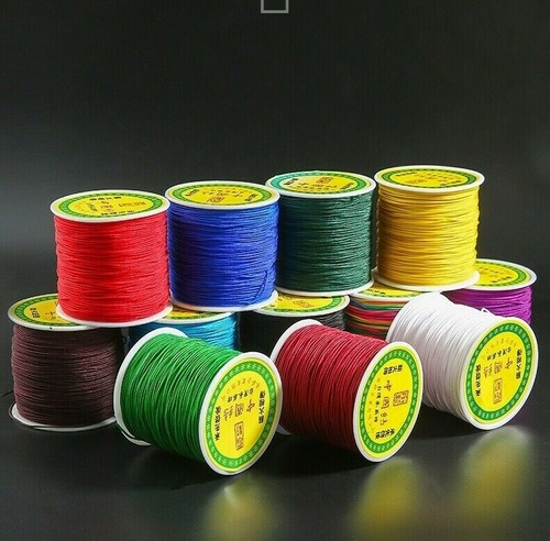 50M/Roll Cord Sash Woven Rope Threads Chinese Knot Beading Weave Jewelry String - Afbeelding 1 van 21