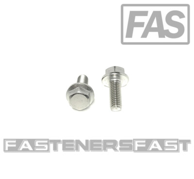 (25) M6 x 1.00 x 16 Stainless Steel DIN6921 A2 Hex Flange Bolts M6x16mm Flange