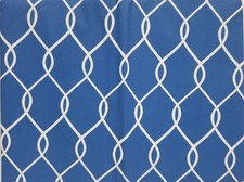 Peva Vinyl Flannel Back Tablecloth,52"x90" Oblong 6-8 ppl BLUE  WHITE DESIGN,BH