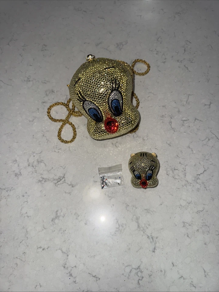 KATHRINE BAUMANN TWEETY BIRD MINAUDIERE SHOULDER BAG Swarovski Crystal Purse Foto 4 de 4