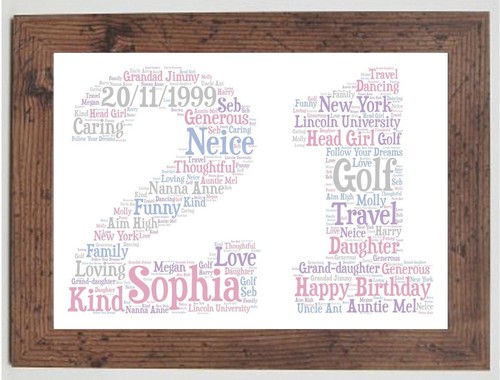 Personalised 16th 18th 21st 30th 40th 50th or ANY AGE Birthday Gift in PASTELS - Picture 58 of 58