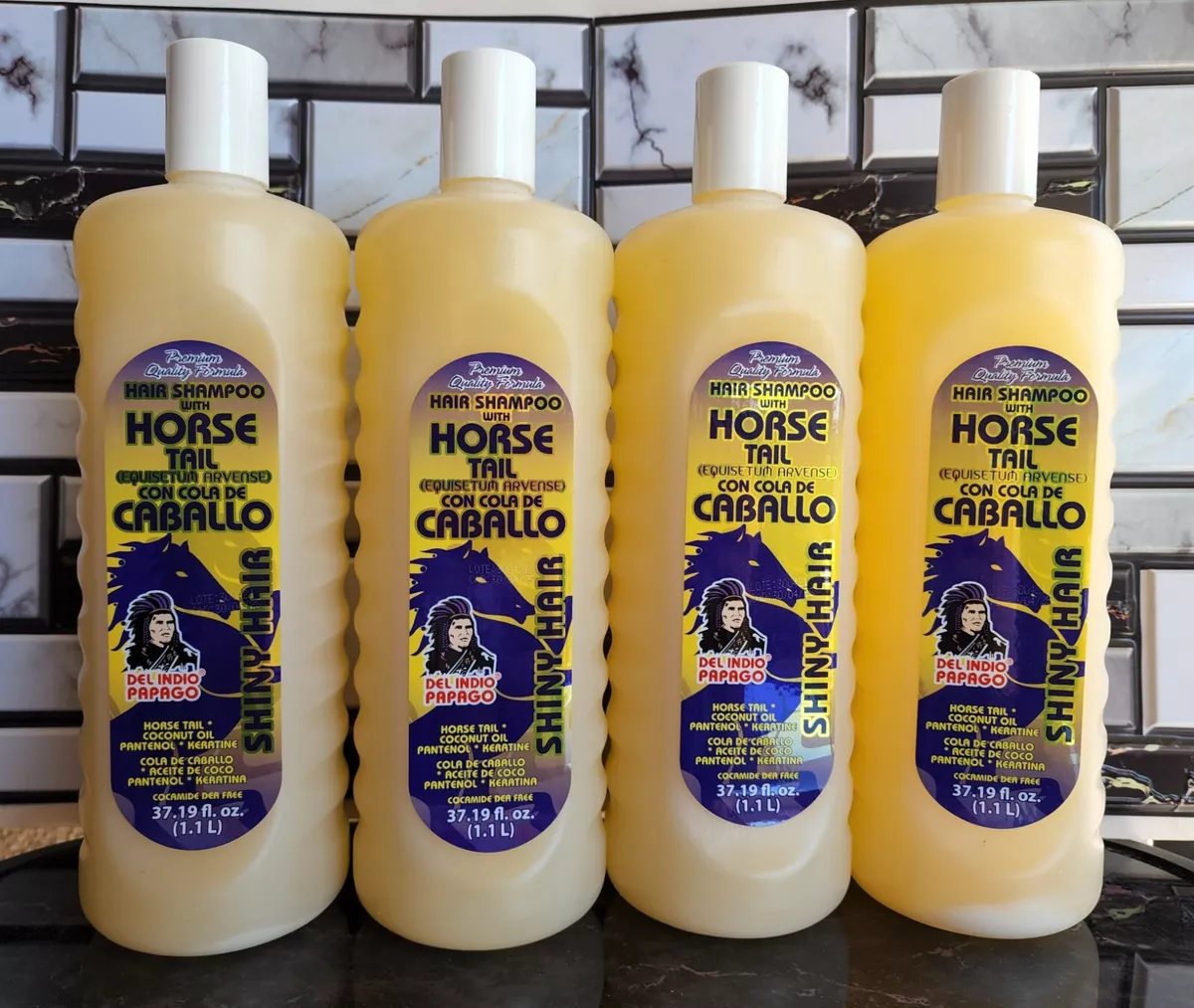 4 PK DEL INDIO PAPAGO HORSE TAIL CON COLA DE CABALLO HAIR SHAMPOO