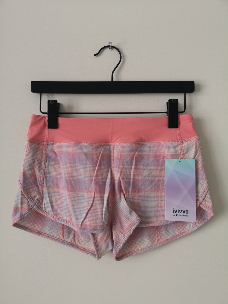 NWT IVIVVA by LULULEMON Pink Multi 2 Way Stretch Speedy Short