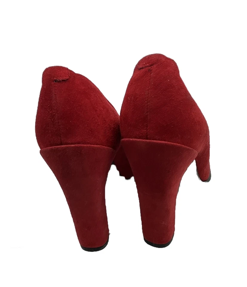 Via Spiga Italia Zapatos Mujer Zapatos Zapatos de salón Sin cordones, Rojo, Cuero Puntera Cuadrada, Talla 7 Foto 4 de 4