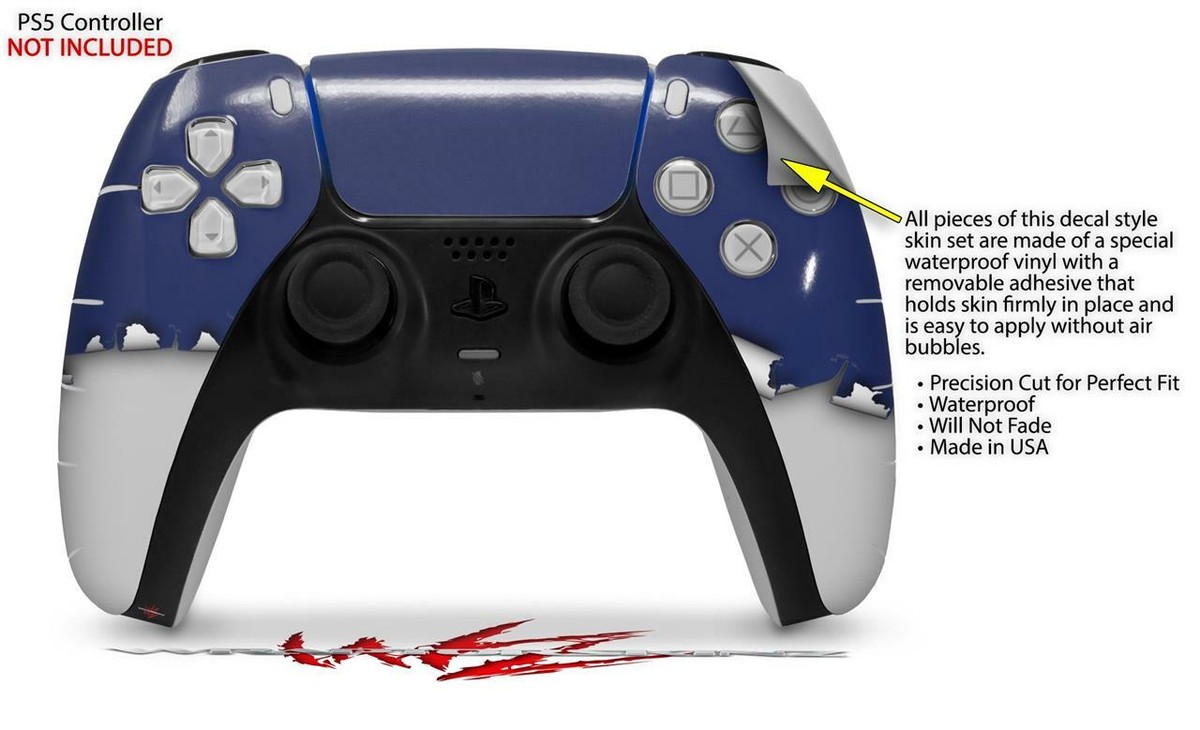 Skin Sony PS5 Controller Ripped Colors Blue Gray | eBay