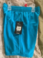 Kids Mesh BLUE AQUA gym shorts Size XS XTRA SM (4-5) Athletic Works with pockets