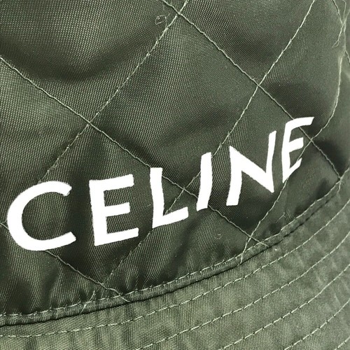 CELINE 2AUB8930C Quilted logo Hat bucket hat Nylon Khaki x Orange - Picture 7 of 12