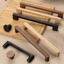 MFYS minimalist style Natural Wood cabinet door handle Drawer Pulls Handles