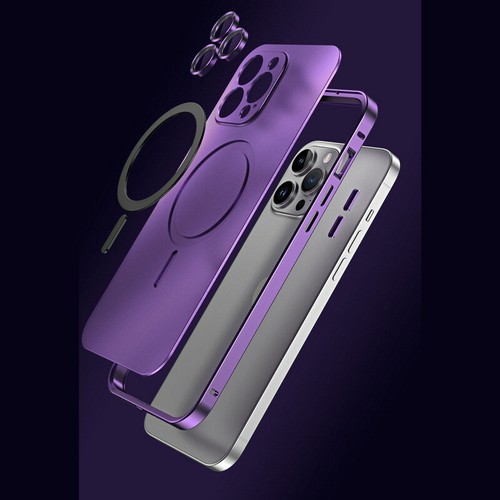 Hülle für iPhone 16 15 14 13 Pro Max Magnet Aluminiumlegierung Hybrid Handyhülle - Bild 8 von 26