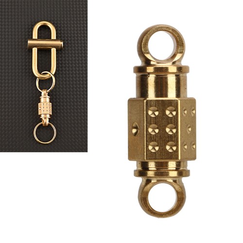 Quick Release Keychain Brass Detachable Pull Apart Key Ring Snap Lock Holder - Picture 17 of 23
