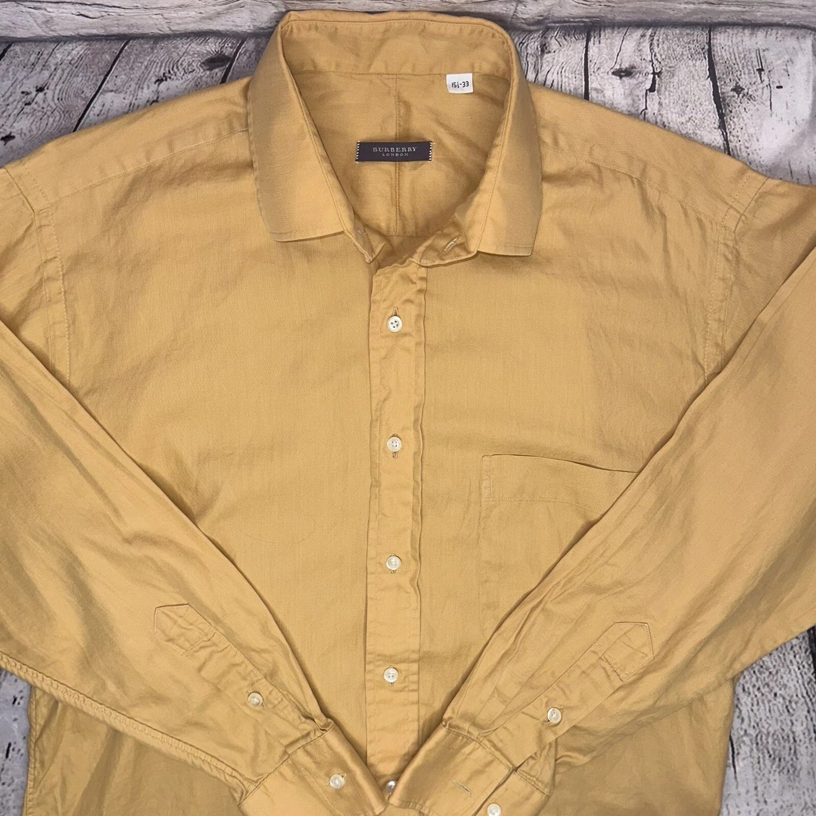 Camicia abito da uomo abbottonato Burberry London arancione 15 1 2 33 manica lunga